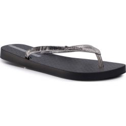 Japonki IPANEMA - Glam II Fem 82870 Black/Metallic Silver 25091. Szare klapki damskie Ipanema, bez wzorów, z tworzywa sztucznego, bez obcasa. W wyprzedaży za 79,00 zł.
