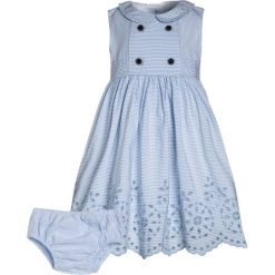 Sukienki dziewczęce z falbanami: mothercare BRODERIE TICKING DRESS AND KNICKER BABY SET Sukienka koszulowa blue