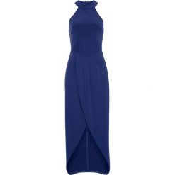 Długa sukienka bonprix kobaltowy. Niebieskie sukienki damskie bonprix, bez wzorów, bez kołnierzyka, z długim rękawem, długie, maxi, kopertowe. Za 149,99 zł.