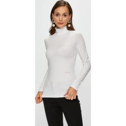 Calvin Klein - Bluzka. Białe bluzki damskie Calvin Klein, s, bez wzorów, z elastanu, z długim rękawem. W wyprzedaży za 199,90 zł.
