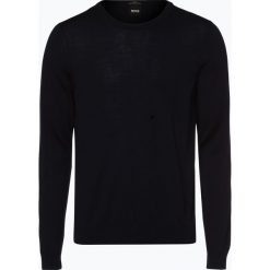 BOSS - Sweter męski – Leno-P, niebieski. Niebieskie swetry męskie marki Boss, xl, bez wzorów, z wełny, bez kołnierzyka, bez kaptura. Za 549,95 zł.