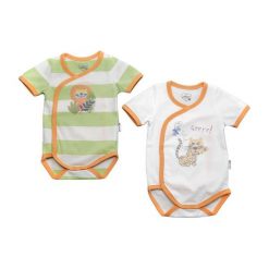 Gelati Zestaw Body Chłopięcych Tropical 62/68 Biały/Zielony. Zielone body niemowlęce Gelati, bez wzorów, z elastanu, bez rękawów. Za 54,00 zł.