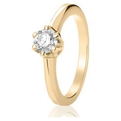 Wspaniały Pierścionek Złoty - złoto 750, Brylant 0,50ct. Żółte pierścionki damskie W.KRUK, z brylantem, złote. Za 12990,00 zł.