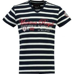 T-shirty męskie z nadrukiem: Koszulka „Jura” w kolorze granatowo-kremowym