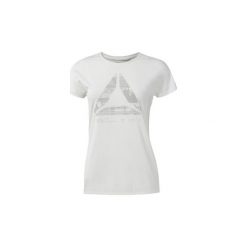 T-shirty z krótkim rękawem Reebok Sport Koszulka ACTIVCHILL Graphic. Białe topy sportowe damskie marki Reebok Sport, xl, bez wzorów, bez kołnierzyka, z krótkim rękawem, krótkie, bez kaptura. Za 159,00 zł.