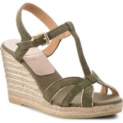Espadryle KANNA - KV8107-1 Ante Pinko. Zielone espadryle damskie marki Kanna, z materiału, na obcasie. W wyprzedaży za 199,00 zł.