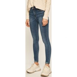 Answear - Jeansy. Niebieskie jeansy damskie ANSWEAR, s, z podwyższonym stanem. Za 129,90 zł.
