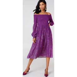 Sukienki hiszpanki: Free People Sukienka midi z karbowaną górą – Purple
