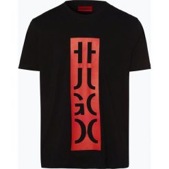 HUGO - T-shirt męski – Darlon, czarny. Czarne t-shirty męskie HUGO, s, bez wzorów, z dżerseju, bez kołnierzyka. Za 249,95 zł.