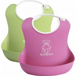 Śliniaki: BABYBJORN – 2 śliniaki – zielony / różowy