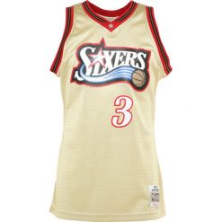 Mitchell & Ness NBA PHILADELPHIA ALLEN IVERSON GOLD SWINGMAN Artykuły klubowe gold. Żółte koszulki sportowe męskie marki Mitchell & Ness, xl, z poliesteru. Za 379,00 zł.