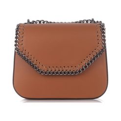 Kopertówki damskie: Skórzana kopertówka w kolorze jasnobrązowym – (S)24 x (W)20 x (G)7 cm