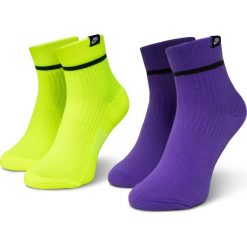 Zestaw 2 par wysokich skarpet unisex NIKE - SK0262-966 Fioletowy Żółty. Żółte skarpetki damskie Nike, bez wzorów, z elastanu. Za 49,00 zł.