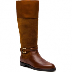 Oficerki LAUREN RALPH LAUREN - Harlee 802719120001 Deepsaddletan/Whiskey. Brązowe buty zimowe damskie Lauren Ralph Lauren, z materiału. Za 879,90 zł.