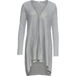 Długi sweter bez zapięcia w prążek bonprix szary melanż. Szare swetry damskie bonprix, bez wzorów, z długim rękawem, długie, bez kaptura. Za 54,99 zł.
