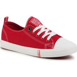 Trampki BIG STAR - FF274089 Red. Czerwone półbuty damskie BIG STAR, bez wzorów, z gumy, retro, bez obcasa, na płaskiej podeszwie, bez zapięcia. Za 119,00 zł.