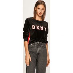 Dkny - Bluza. Czarne bluzy damskie DKNY, s, z aplikacjami, z elastanu, bez rękawów, bez kaptura. W wyprzedaży za 229,90 zł.