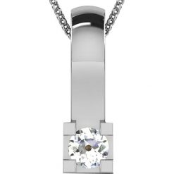 Srebrny naszyjnik z diamentem - dł. 43 cm. Szare naszyjniki damskie Vittoria Jewels, z diamentem, srebrne. W wyprzedaży za 609,95 zł.