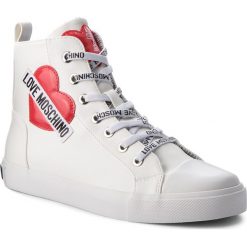 Trampki LOVE MOSCHINO - JA15023G16ID0100 Bian. Białe półbuty damskie skórzane Love Moschino, na co dzień, na płaskiej podeszwie. W wyprzedaży za 469,00 zł.