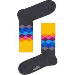 Happy Socks - Skarpetki Faded Diamond. Szare skarpetki damskie marki Happy Socks, z elastanu. W wyprzedaży za 29,90 zł.