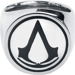 Assassin's Creed Logo Pierścień srebrny. Szare sygnety męskie marki Assassin's Creed, srebrne. Za 99,90 zł.