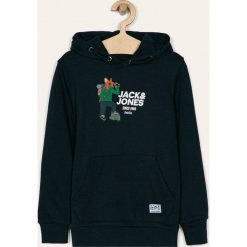 Jack & Jones - Bluza dziecięca 128-164 cm. Szare bluzy chłopięce Jack & Jones, z nadrukiem, z bawełny, bez rękawów, z kapturem. W wyprzedaży za 79,90 zł.