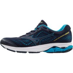 Buty Mizuno Wave Rider 22 M Niebiesko-Granatowe. Niebieskie buty sportowe męskie marki Mizuno, z gumy, bez zapięcia, do biegania, mizuno wave. Za 599,99 zł.