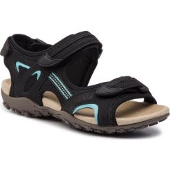 Sandały GEOX - D Sand.Strel B D9225B 0EK15 C9999 Black. Czarne klapki damskie marki Geox, bez wzorów, ze skóry ekologicznej, bez obcasa. Za 299,00 zł.