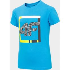 T-shirt chłopięcy (122-164) JTSM202 - niebieski. Niebieskie t-shirty chłopięce 4F JUNIOR, bez wzorów, z materiału, bez rękawów. Za 29,99 zł.