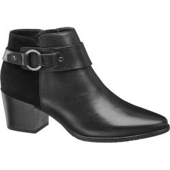 Skórzane botki damskie 5th Avenue na średnim obcasie 5th Avenue czarne. Czarne botki damskie 5th Avenue, ze skóry, na średnim obcasie, na obcasie, na zamek. Za 139,00 zł.