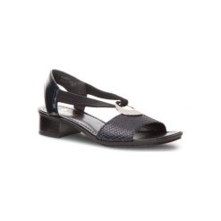 RIEKER 62662-14 Granatowy. Niebieskie sandały damskie Rieker, bez wzorów, z zamszu, bez obcasa, bez zapięcia. Za 229,99 zł.