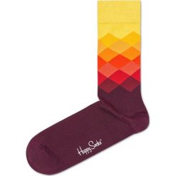 Happy Socks Faded Diamond 2012 Skarpetki Czerwony Żółty Pomarańczowy. Czerwone skarpetki męskie Happy Socks, bez wzorów, z elastanu. Za 42,95 zł.