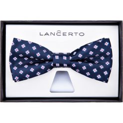 Mucha Granatowa w Kwiatki. Muszki męskie LANCERTO, na studniówkę, w kwiaty, z dzianiny, eleganckie. Za 79,90 zł.