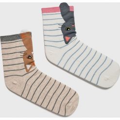 Answear - Skarpetki (2-pack). Brązowe skarpetki damskie marki ANSWEAR, bez wzorów, z elastanu. Za 29,90 zł.