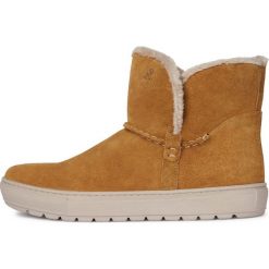 Geox botki damskie D942QB 00022 39.0 pomarańczowe. Pomarańczowe botki damskie Geox, z gumy, eleganckie, bez obcasa, bez zapięcia. Za 429,00 zł.