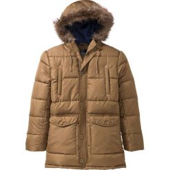 Kurtka parka zimowa z kapturem bonprix brązowy. Pomarańczowe kurtki męskie bonprix, na zimę, m, bez wzorów, z kapturem. Za 269,99 zł.