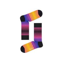 Skarpetki Happy Socks - Sunrise (SNR01-3000). Szare skarpetki damskie Happy Socks, w kolorowe wzory, z bawełny. Za 34,90 zł.