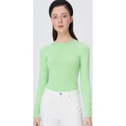 Dopasowany sweter - Zielony. Zielone swetry damskie Sinsay, s, bez wzorów, bez rękawów, bez kaptura. Za 39,99 zł.