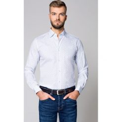 Koszula Biała w Kwiatki Flow. Białe koszule męskie LANCERTO, m, z haftami, z bawełny, eleganckie. W wyprzedaży za 199,90 zł.