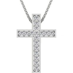 Srebrny naszyjnik z diamentami - dł. 43 cm. Szare naszyjniki damskie marki Diamant Vendôme, z diamentem, srebrne. W wyprzedaży za 257,95 zł.