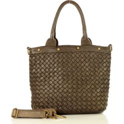 Marco mazzini torebka skórzana vintage shopper old pelle lavata khaki militare. Brązowe torby damskie na zakupy MAZZINI, w paski, ze skóry, klasyczne, bez dodatków. W wyprzedaży za 469,00 zł.