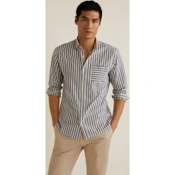 Mango Man - Koszula Kodak. Szare koszule męskie na spinki Mango Man, l, w paski, z bawełny, button down, z długim rękawem. Za 139,90 zł.