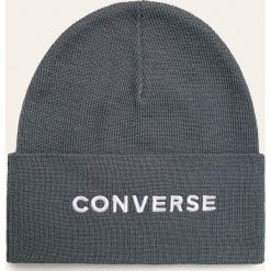 Converse - Czapka. Szare czapki męskie Converse, na zimę, z dzianiny. W wyprzedaży za 49,90 zł.