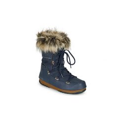 Śniegowce Moon Boot MOON BOOT MONACO LOW WP 2. Niebieskie śniegowce damskie Moon Boot, bez zapięcia. W wyprzedaży za 620,10 zł.