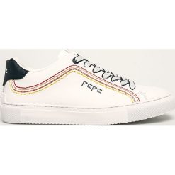 Pepe Jeans - Buty skórzane Adams Rolls. Białe buty sportowe damskie Pepe Jeans, bez wzorów, z jeansu, sportowe. W wyprzedaży za 259,90 zł.