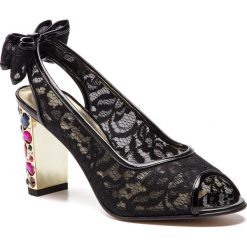 Sandały AZURÉE - Jabota 9BM Nylana Popi Noir/Vernis Noir 01. Czarne klapki damskie Azurée, bez wzorów, ze skóry ekologicznej, bez obcasa, na obcasie. Za 799,00 zł.