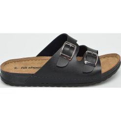 Answear - Klapki Hit Shoes. Żółte klapki damskie ANSWEAR, bez wzorów, ze skóry, bez obcasa, na obcasie. W wyprzedaży za 49,90 zł.