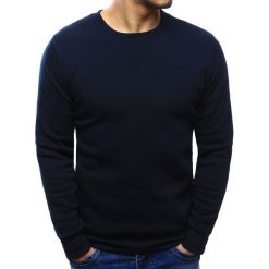 Bluzy męskie: Bluza męska gładka granatowa (bx3417)