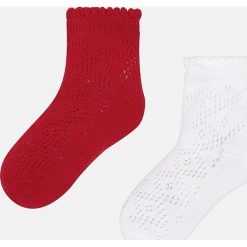 Mayoral - Skarpetki dziecięce 92-140 cm (2-pak). Czerwone skarpetki dziewczęce Mayoral, bez wzorów, z elastanu. W wyprzedaży za 27,90 zł.