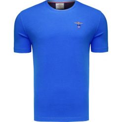T-shirt AERONAUTICA MILITARE Niebieski. Niebieskie t-shirty męskie marki Aeronautica Militare, bez wzorów, z bawełny, z okrągłym kołnierzem. Za 220,00 zł.